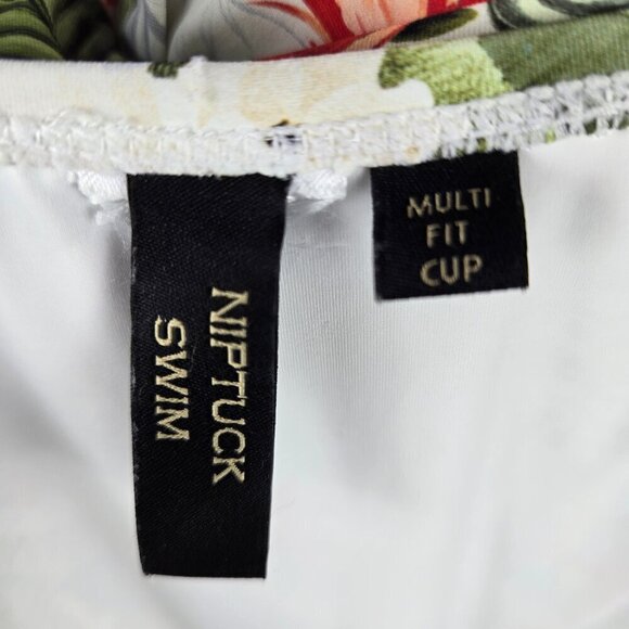 Nip Tuck Swim Size 6 Floral Print Tankini Top Multi Cup Fit Adjustable Straps - Picture 8 of 9